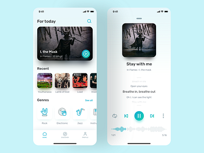 Music App app artist clean interface minimal music music app music player player song ui ux