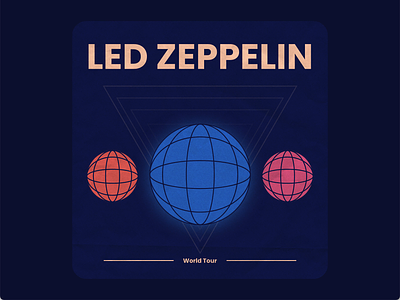 Led Zeppelin - World Tour air ship animation band poster branding circle dark graphic design illustration led zeppelin motion graphics shapes in action tour poster world world tour zeppelin