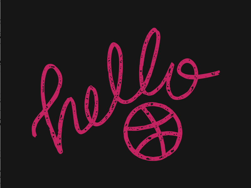 Hello Dribbble graphic design debut welcome hello typography