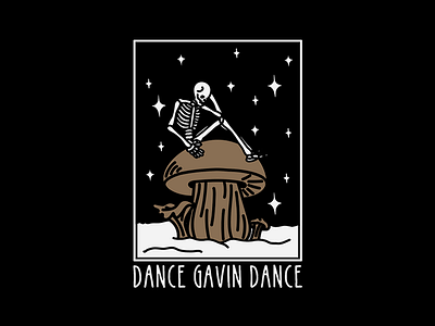 Dance Gavin Dance apparel apparel design band band merch clothing dance gavin dance design illustration merch mushrooms shirt skeleton skull stars tee
