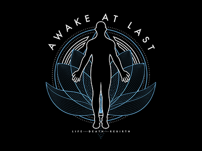 Awake At Last apparel apparel design awake at last band band merch chakras clothing design illustration lotus merch shirt tee vector
