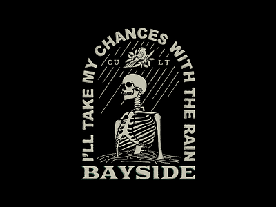 Bayside apparel apparel design band band merch bayside clothing cult design illustration merch shirt skeleton skull tee texture vector