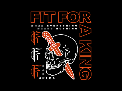 Fit For A King apparel apparel design band band merch clothing design ffak fit for a king illustration merch skeleton skull sword tee vector