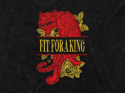 Fit For A King apparel apparel design band band merch clothing design ffak fit for a king illustration merch rose shirt texture tiger vector