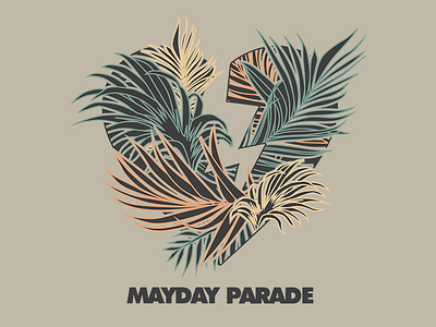 Mayday Parade apparel apparel design band band merch broken heart clothing design floral heart illustration merch palm sunnyland tropical tropical leaves vector