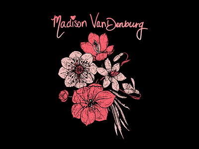 Madison Vandenburg apparel apparel design band band merch clothing design floral flowers gradient illustration madison vandenburg merch pink shirt tee texture vector vintage