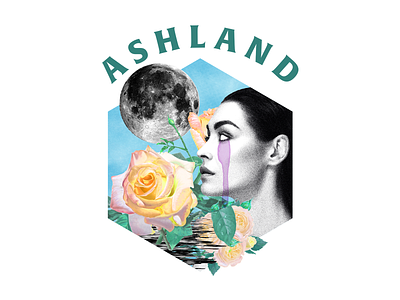 Ashland apparel apparel design ashland band band merch clothing collage collage art cry design illustration merch moon rose texture woman