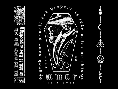 Emmure apparel apparel design band band merch clothing coffin cult design distressed emmure hoodie illustration merch occult plague doctor sigil texture vector