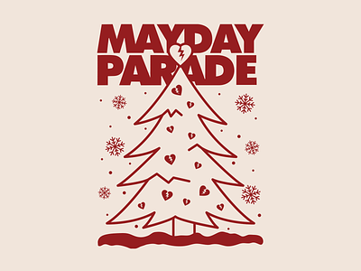 Mayday Parade apparel apparel design band band merch christmas clothing design holidays illustration mayday parade merch shirt snowflakes tee tree vector xmas