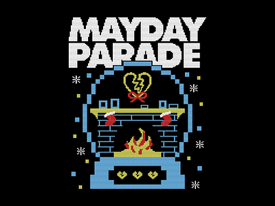 Mayday Parade apparel apparel design band band merch christmas clothing design fireplace holidays illustration merch snowglobe sweater texture ugly christmas sweater vector xmas