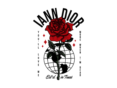 Iann Dior apparel apparel design band band merch clothing design globe iann dior illustration merch rose tattoo texas texture vector world