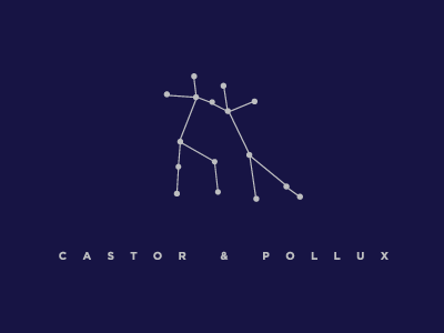 Castor & Pollux Logo cards constellation logo stars