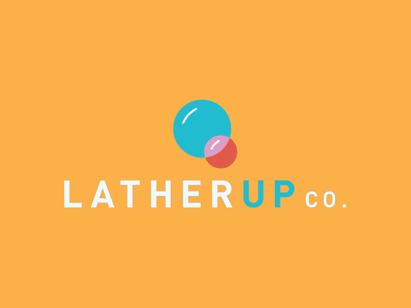 LatherUp Co. colorful clean minimal logo bubbles soap baby lather