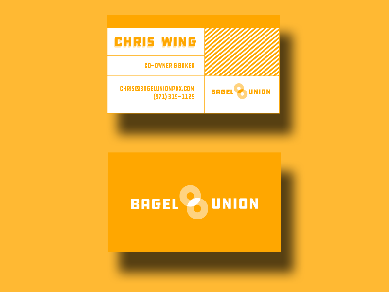 Bagel Union Branding business card thick lines farmers market bagel union branding bakery startup bagels ddc portlandnw portland pdx
