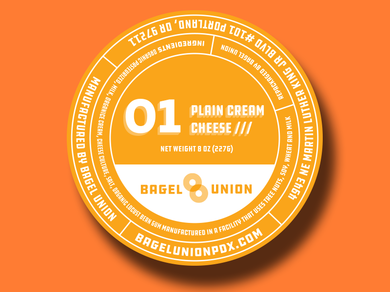 Bagel Union Branding: Packaging packaging thick lines farmers market bagel union branding bakery startup bagels ddc portlandnw portland pdx