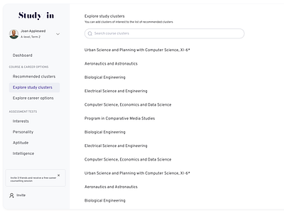 Personality-based study recommendation