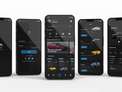 Car booking app app app design beautiful home page booking booking app car booking app car rent cart screen design detail page design graphic design home page login rent app rental app sign up splash screen ui ui ux ux