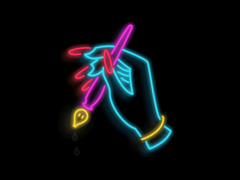 Bad Part of Town flash illustration ink jewelry nails neon noire pen vaporwave