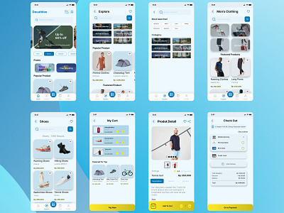 Decathlon App - Explore UI design e commerce explore graphic design illustration logo mobile app online shop redesign ui uiux user interface vector visual design