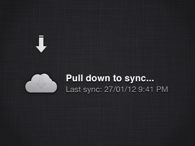 Dropdown Sync Indicator animation app arrow cloud dragdown dropdown interface iphone motion pulldown sync ui ux