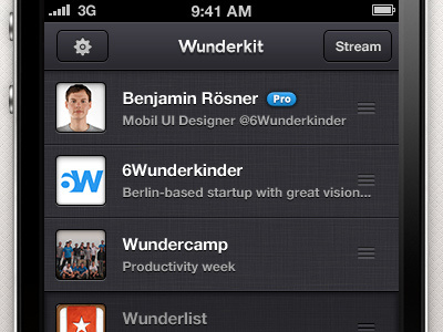 Wunderkit iPhone App - Sidebar 6wunderkinder app ios iphone sidebar workspace wunderkit