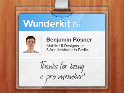 Wunderkit iPhone App - Pro Member Card 6wunderkinder app card ios iphone member pass pro wunderkit