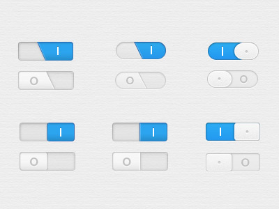 Toggle Switches button i interface ios iphone o off on paper slider ui