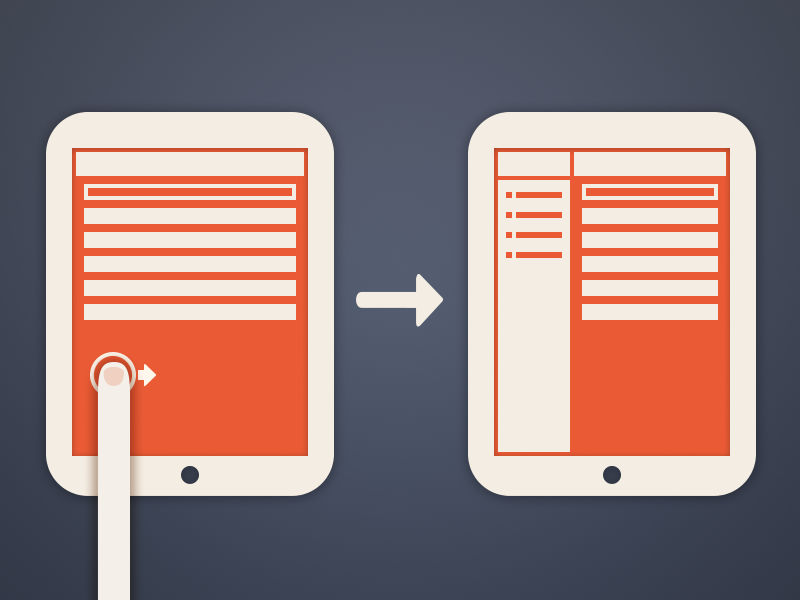 iPad Wireframe ipad wireframe interaction finger thumb swipe vintage comic ios arrow simple mockup