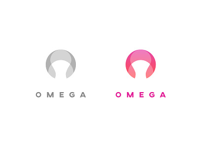 Omega branding gradient icon logo minimal modern o o logo red simple