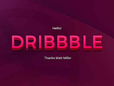 First Shot | Hello Dribbble! debut