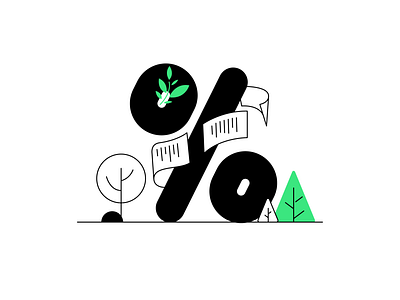 Percent branding green illustration line art mobile modern vector