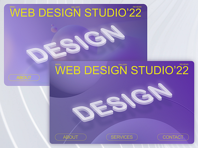 UI design for web design studio / Landing page 3d agency branding dailyui design landing page studio trendingui typography ui uiconcept uitrends uiux ux webdesign