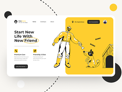 Pet Home shelter website design figma ui website