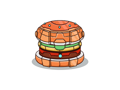 Iron Burger burger icon illustration vector