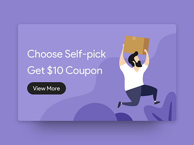 Self-pick coupon illustration pac package pick pop self