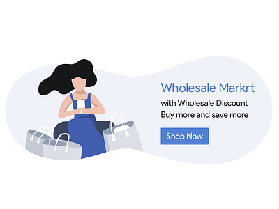 Market banner design illustration market sale shop ui wholesale