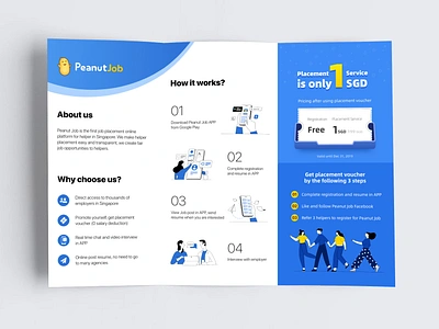 Trifold Brochure branding illustration leaflets sale ui