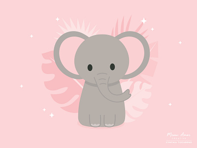 Elephant character design children cute cute animals design elephant illustration kids safari simple vector zoo