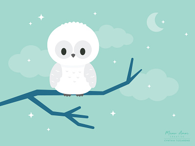 Snowy Owl animals character design cute design flat illustration owl simple snowy owl vector white owl