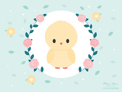 Happy Easter animals character design chick childrens cute design easter floral happy easter illustration kawaii art kids sweet vector vectorart