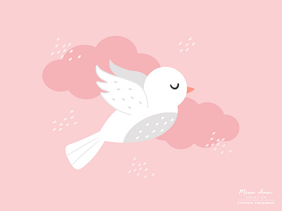 peaceful dove bird cute dove illustration peaceful printandpattern surfacedesign vector