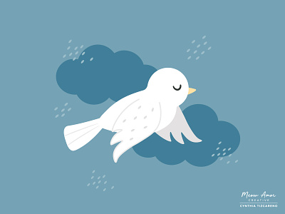peaceful dove blue skies bird bird illustration cute dove printandpattern surfacepattern sweet vector vectorart