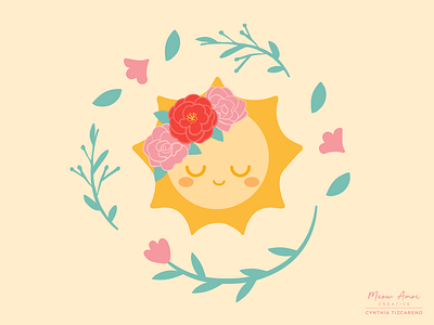 Peaceful Sun baby cute floral flower crown kawaii kids positive positive vibes radiant summer sun sunshine sweet wreath