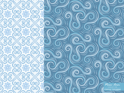 Water Swirls Pattern design abstract beach blue floral geometric ocean pattern patternplay print and pattern summer surfacepattern swirls textile textile pattern water watercolor