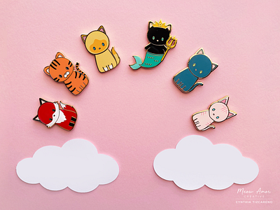 Rainbow Enamel pins accessories cat cats character design cute cute art enamel pins fox photography purrmaid tiger