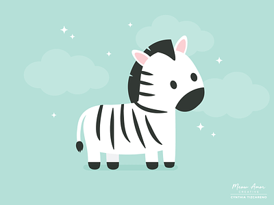 Zebra character art childrens design illustration kids safari simple stripes wild animals zebra