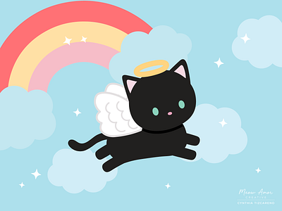 Rainbow Angel cat