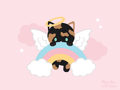 Tortie Angel angel cute illustration illustration kawaii rainbow sweet tortie vector