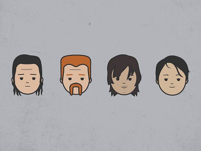 The Walking Dead character design cute design flat icon illustration the walking dead twd zombies