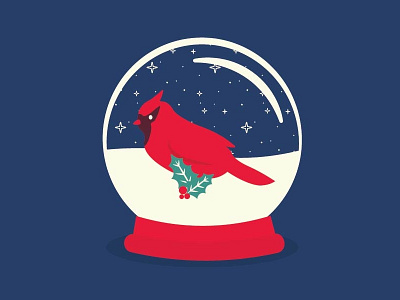 Cardinal Bird Snowglobe